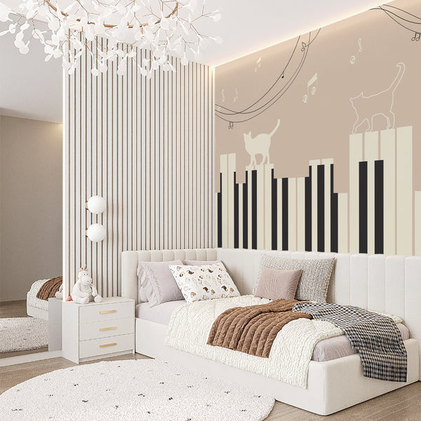 Music Cats Piano Keys Wall Mural SM101
