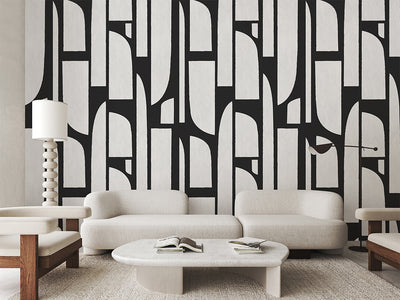 Black & White Geometric Shapes Wall Mural CCM160