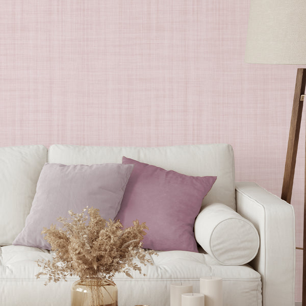 Light Pink Linen Texture Wallpaper L044