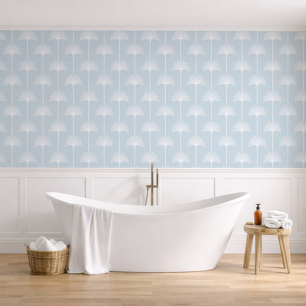Light Blue Palm Tree Wallpaper L010