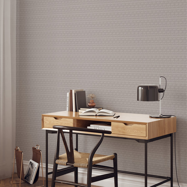 Brown Greige Geometric Wallpaper L074