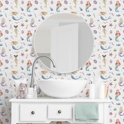 Cute Tiny Mermaids Wallpaper S091