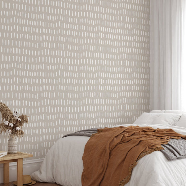 Beige Strokes Wallpaper W021 - CostaCover - Peel and stick Removable Wallpaper - Abstract - abstract lines - abstract wall art