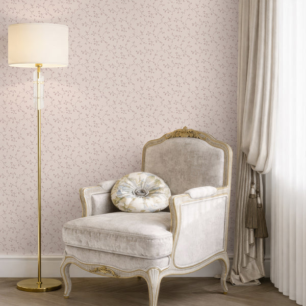 Pink Floral Vine Wallpaper L112