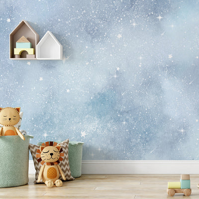 Light Blue Galaxy Wall Mural SM093