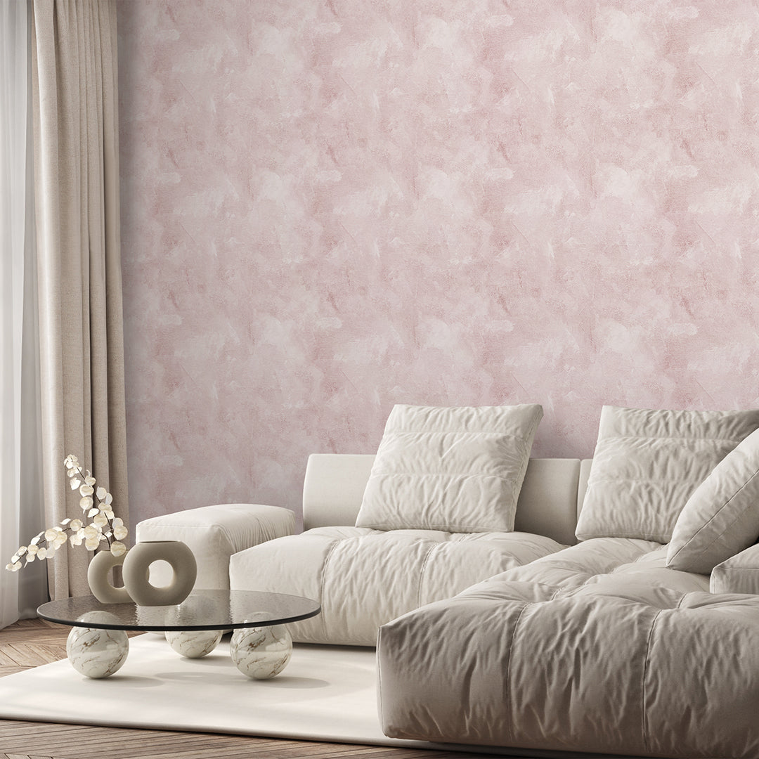 Light Pink Limewash Wallpaper A038
