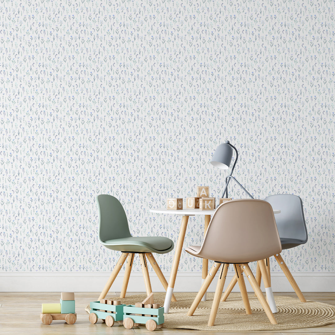 Blue Miniature Flowers Wallpaper S080