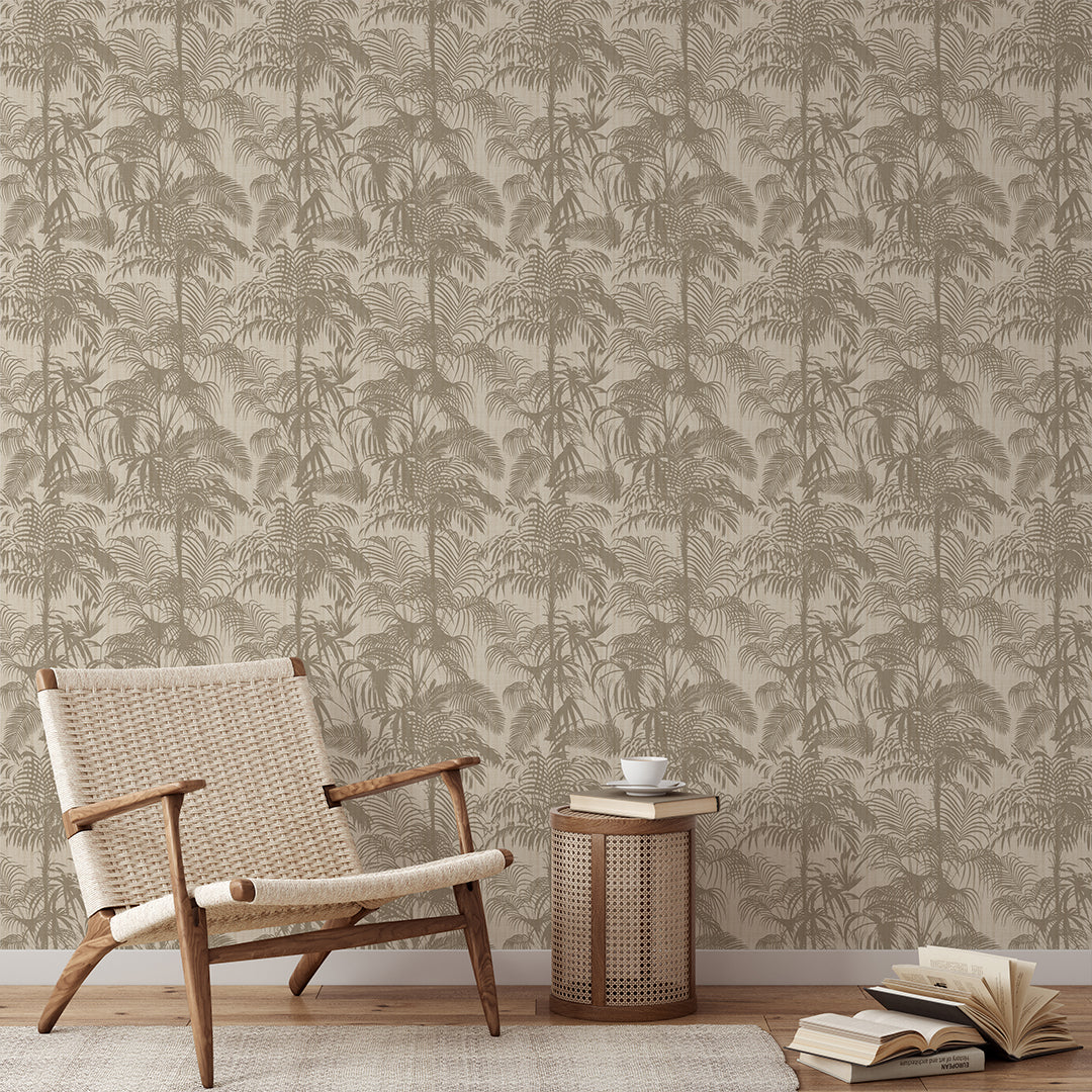 Beige Coastal Palm Wallpaper CC358