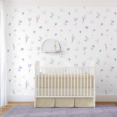 Blue Purple Wildflowers Wallpaper S081