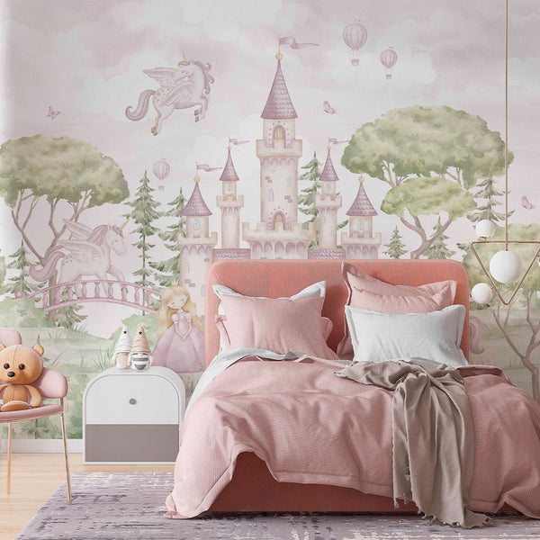 Woodland Magic Kingdom Wall Mural AM147 - CostaCover-Peel and stick Removable Wallpaper-accent wallpaper-adhesive wallpaper-baby bedroom