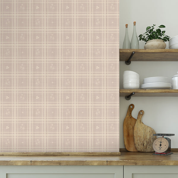 Taupe Beige Floral Wallpaper L152