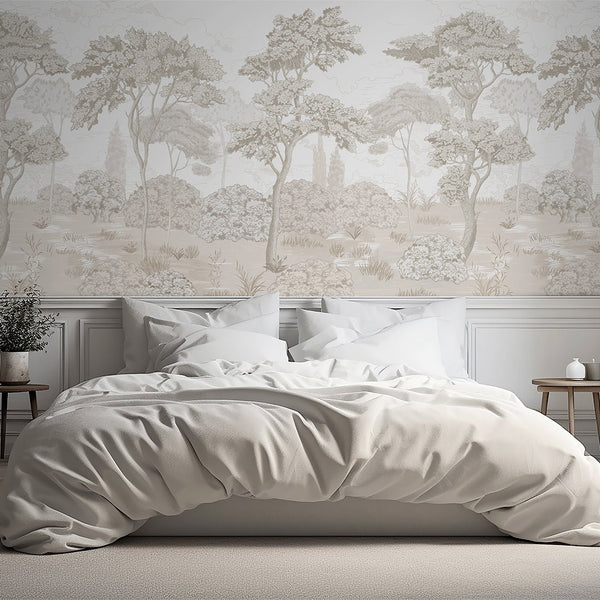 Victor Vintage Forest Wall Mural CCM195 - CostaCover - Peel and stick Removable Wallpaper - accent wallpaper - adhesive wallpaper - bathroom wallpaper
