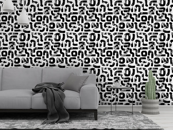 Black & White Lines Wallpaper CC288 - CostaCover - Peel and stick Removable Wallpaper - Abstract - Abstract Labyrinth Lines - abstract lines