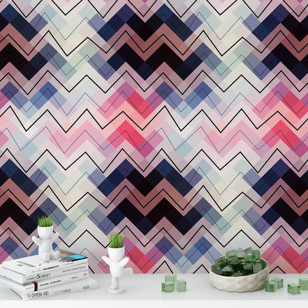 Geometric Chevron Wallpaper CC161 - CostaCover-Peel and stick Removable Wallpaper-Abstract-abstract wallpaper-adhesive wallpaper