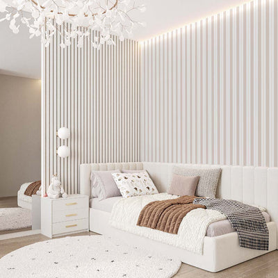 Pastel Peach Stripe Wallpaper S011