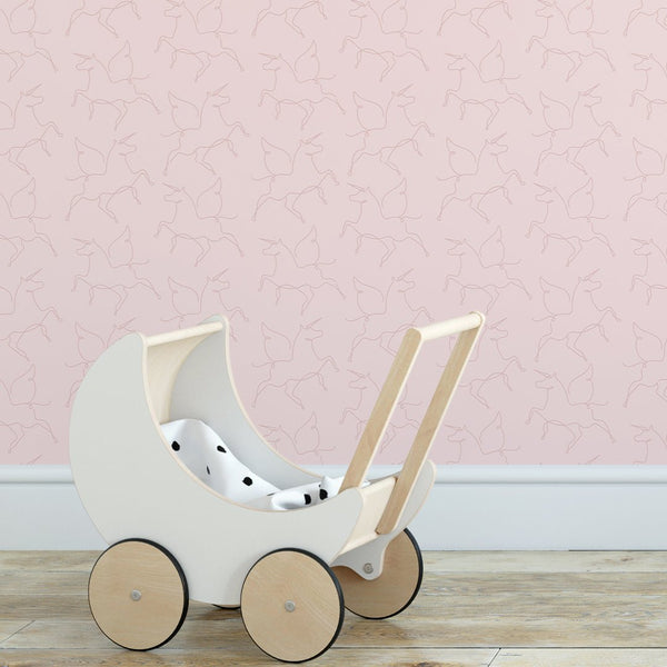 Pink Abstract Unicorn Wallpaper W138 - CostaCover - Peel and stick Removable Wallpaper - Abstract - abstract lines - abstract mural