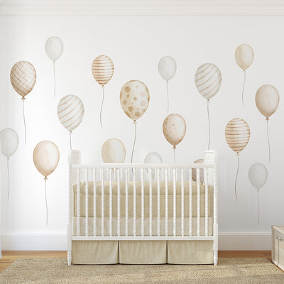 Beige Flying Balloons Wall Mural SM081