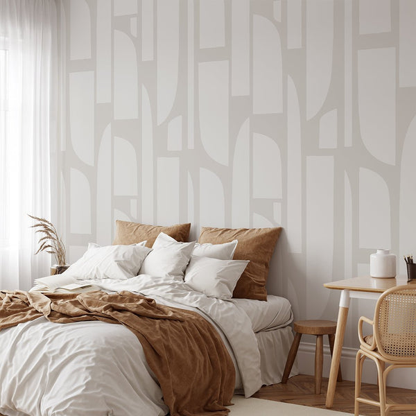Neutral Geometric Shapes Wall Mural CCM159 - CostaCover - Peel and stick Removable Wallpaper - Abstract - abstract mural - abstract wall art