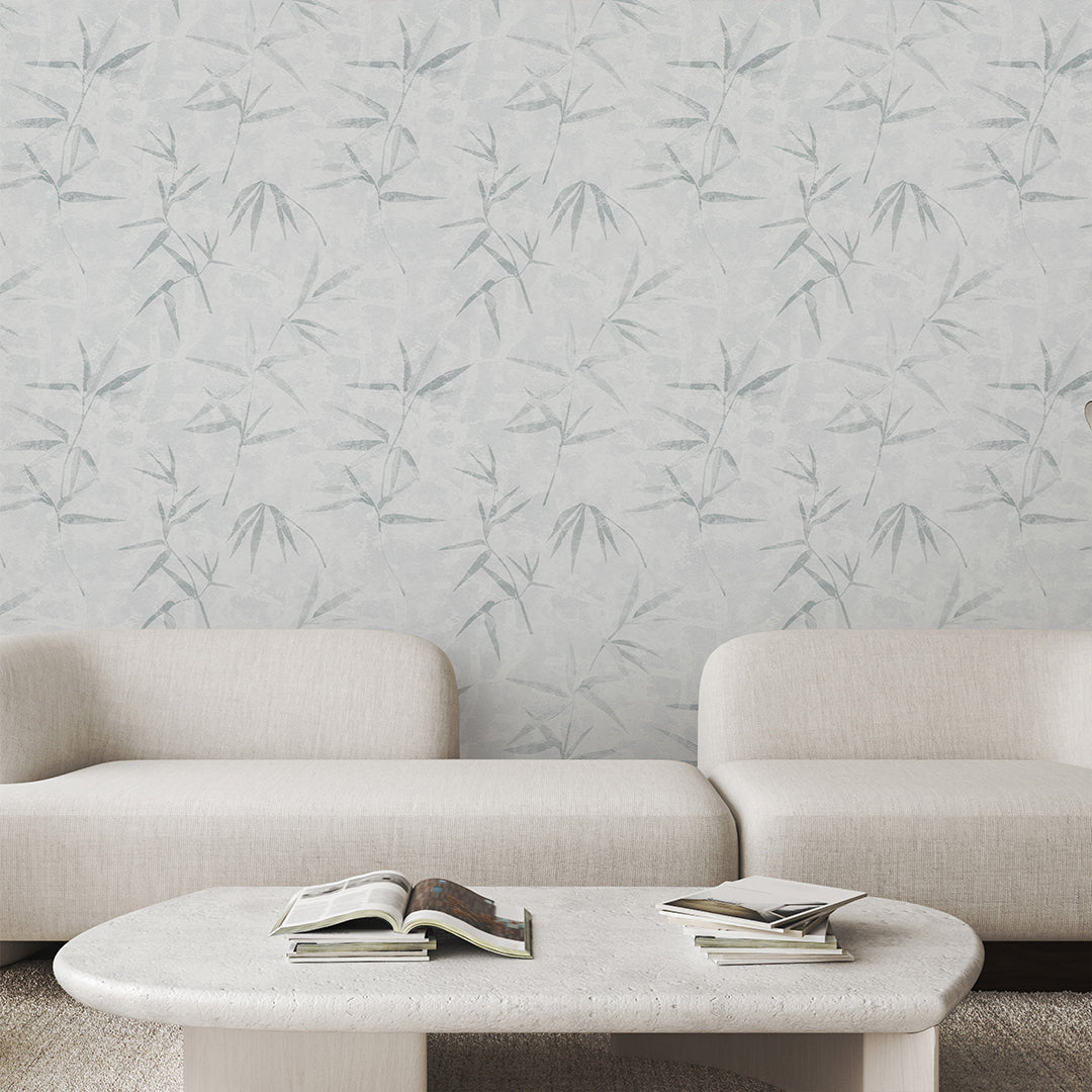 Gray Bamboo Leaves Wallpaper CC363