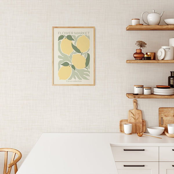 Beige Linen Texture Wallpaper CC340 - CostaCover - Peel and stick Removable Wallpaper - Abstract - Abstract Labyrinth Lines - abstract lines