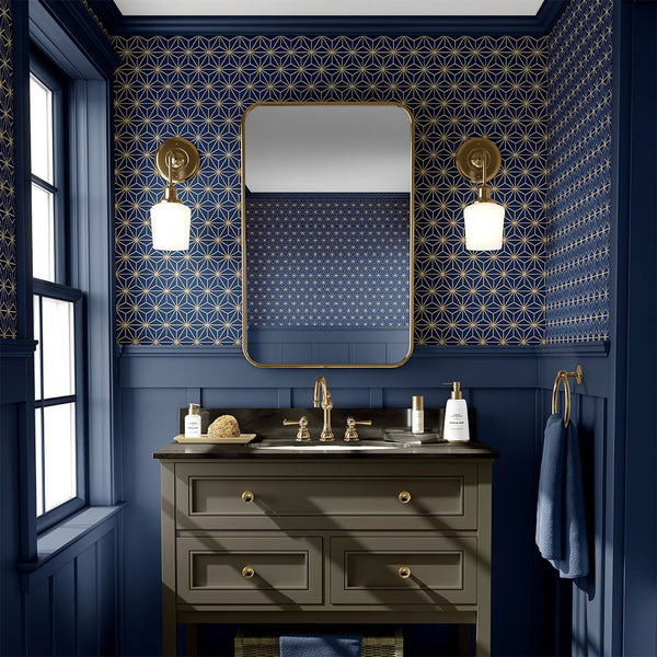 Blue Beige Prism Wallpaper CC302 - CostaCover - Peel and stick Removable Wallpaper - about walls - Abstract - Abstract Labyrinth Lines