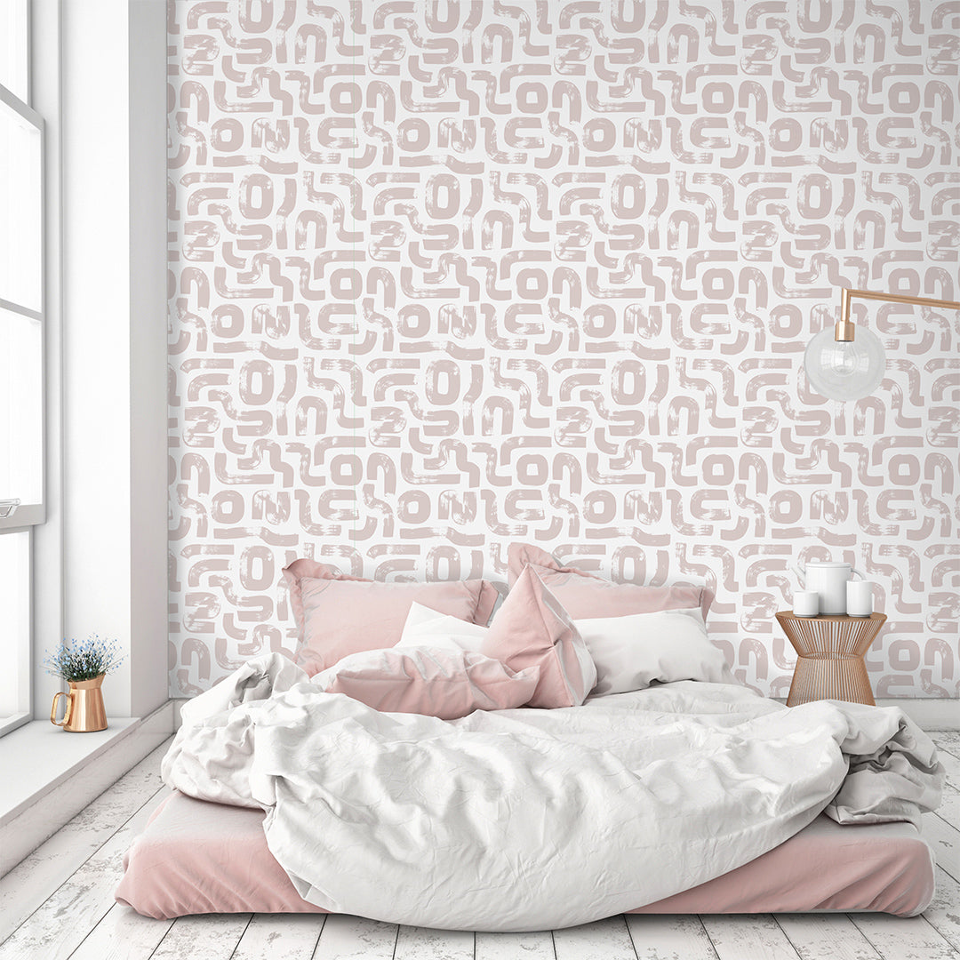 Blush Pink Lines Wallpaper CC290