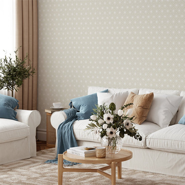 Beige Geometric Prism Wallpaper CC304 - CostaCover - Peel and stick Removable Wallpaper - Abstract - Abstract Labyrinth Lines - abstract lines