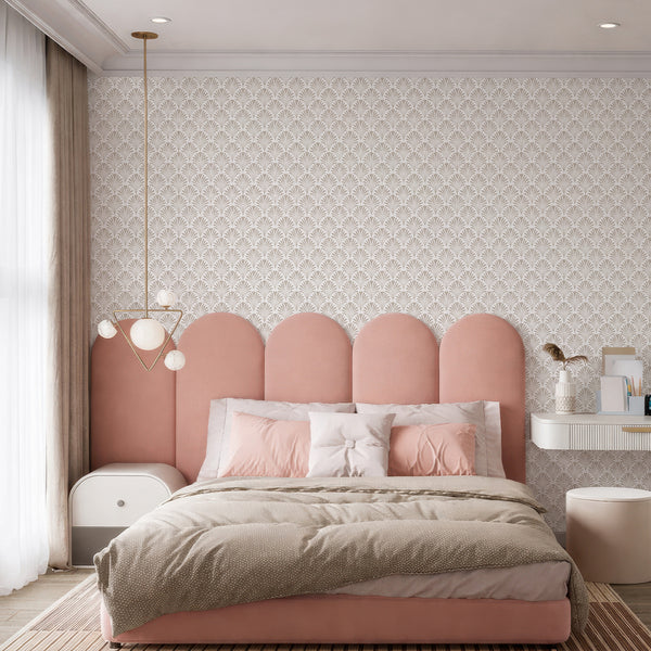 Beige Botanical Leaves Wallpaper L025