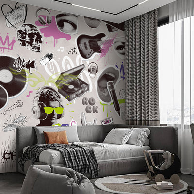 Rock Music Collage Wall Mural SM106