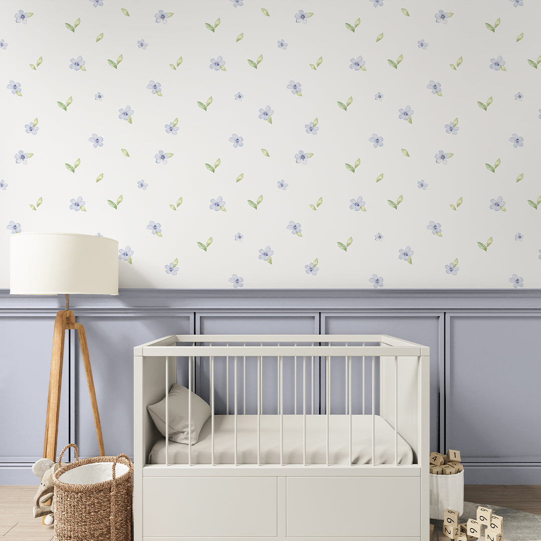Blue Petite Flowers Wallpaper S066