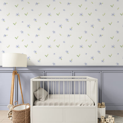 Blue Petite Flowers Wallpaper S066