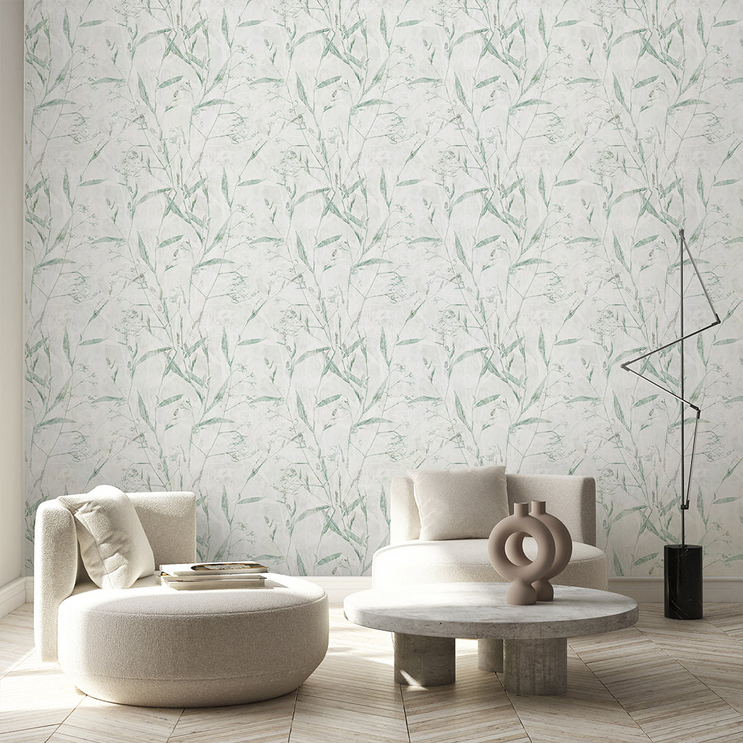 Sage Green Botanical Wallpaper CC361