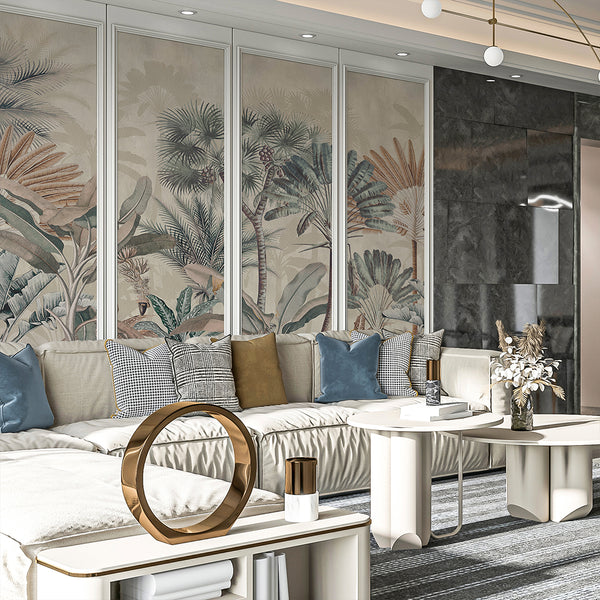 Beige Tropical Palm Tree Wall Mural AM182