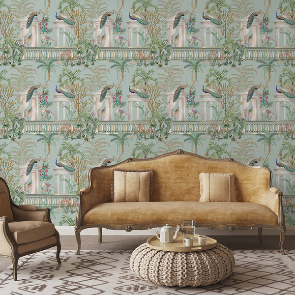 Peacock Garden Chinoiserie Wallpaper A141