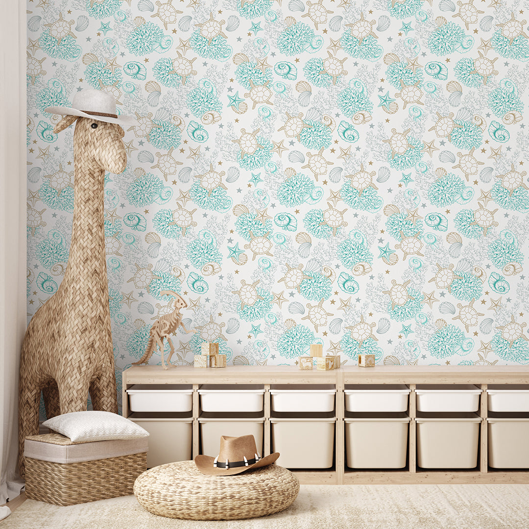 Turquoise Undersea World Wallpaper S101