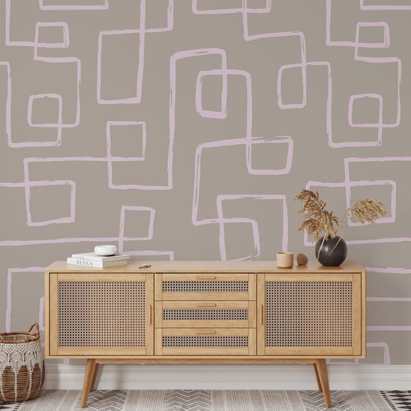 Abstract Pink Line Wallpaper W017 - CostaCover - Peel and stick Removable Wallpaper - Abstract - abstract lines - abstract wall art