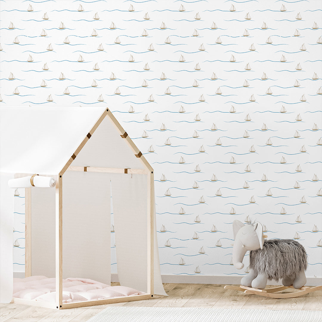Tiny Cute Sailboats Wallpaper A082