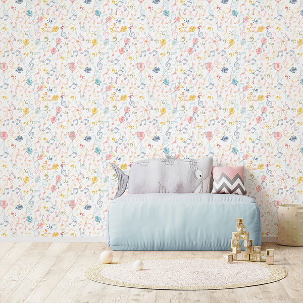 Colorful Music Notes Wallpaper S135