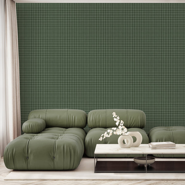 Green Plaid Wallpaper S138