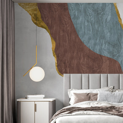 Brown Blue Gray Abstract Wall Mural CCM214