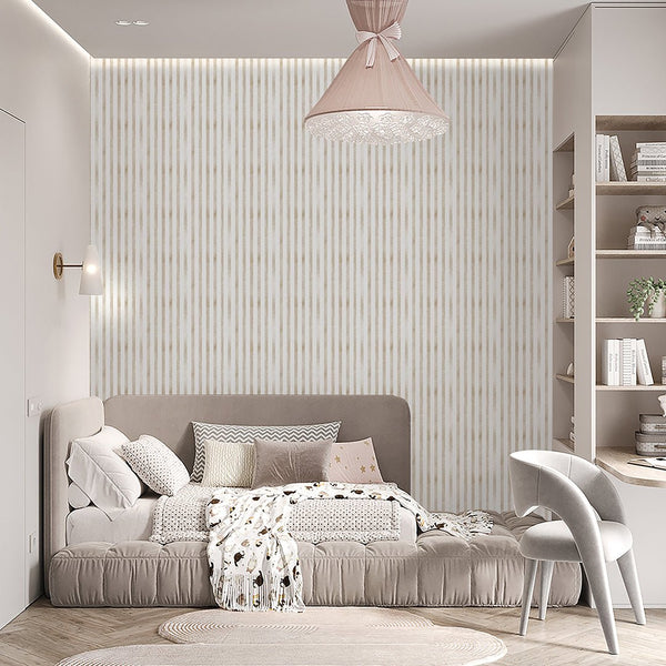 Beige Stripes Wallpaper S115 - CostaCover - Peel and stick Removable Wallpaper - Abstract - abstract wall art - abstract wallpaper