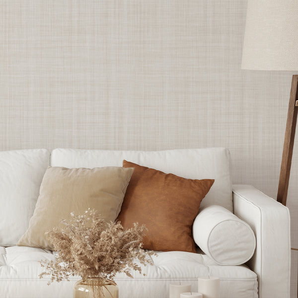 Beige Linen Texture Wallpaper L041