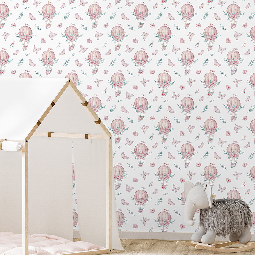 Pink Tiny Hot Air Balloon Wallpaper A053