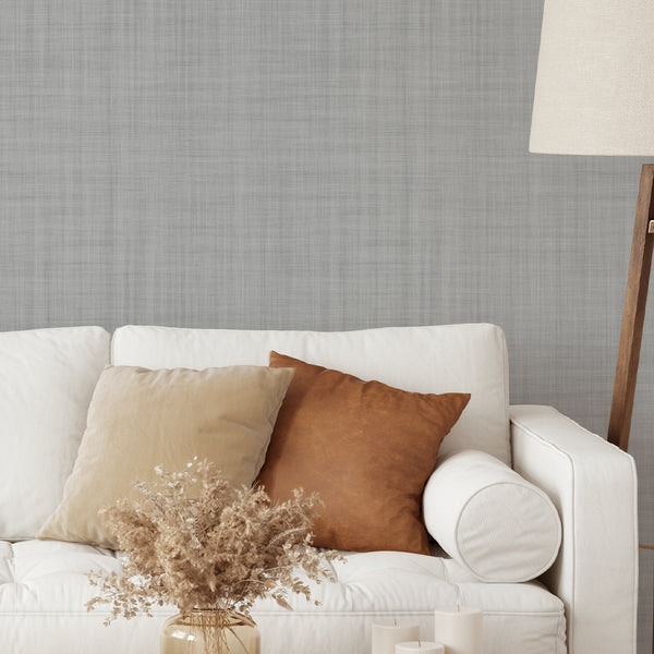 Gray Linen Texture Wallpaper L048