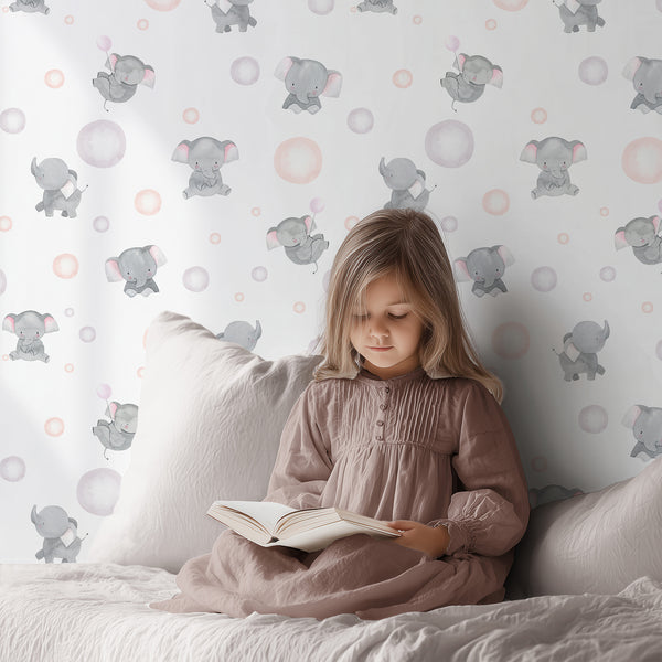 Elephant Nursery Wallpaper L139