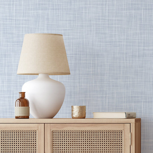 Blue Linen Texture Wallpaper CC343 - CostaCover - Peel and stick Removable Wallpaper - Abstract - Abstract Labyrinth Lines - abstract lines