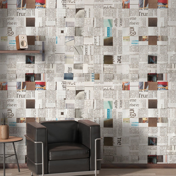 Old Newspaper Wall Mural CCM171 - CostaCover - Peel and stick Removable Wallpaper - Abstract - abstract wallpaper - accent wallpaper
