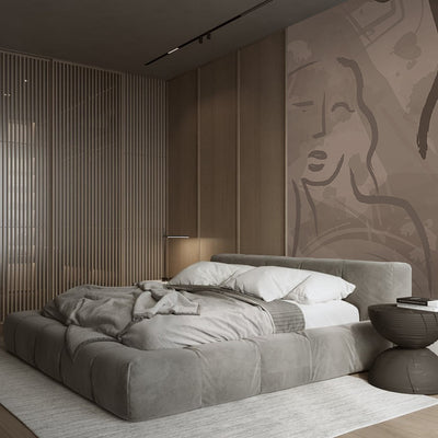 Brown Body Line Wall Mural AM016