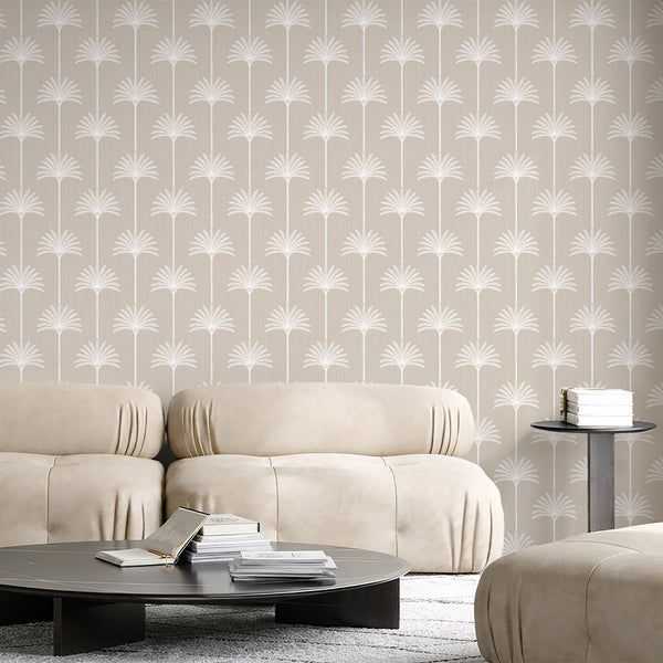 Beige Palm Tree Wallpaper L005