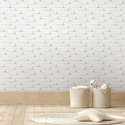 Tiny Cute Sailboats Wallpaper A082